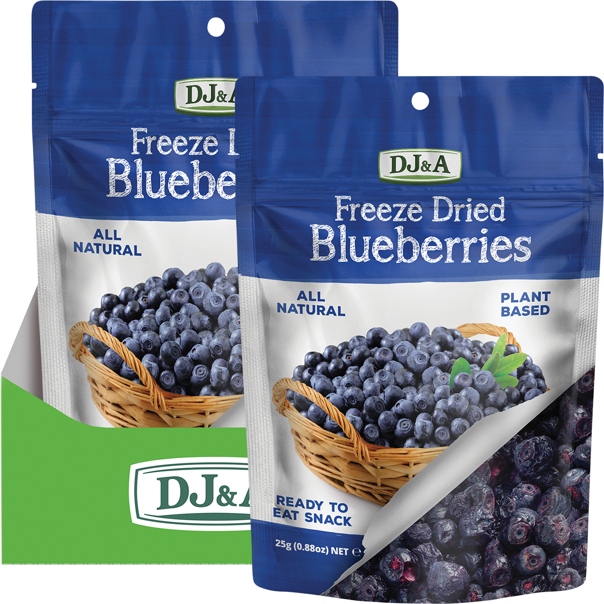 DJ&A Freeze Dried Blueberries 10x25g (Carton of 10)